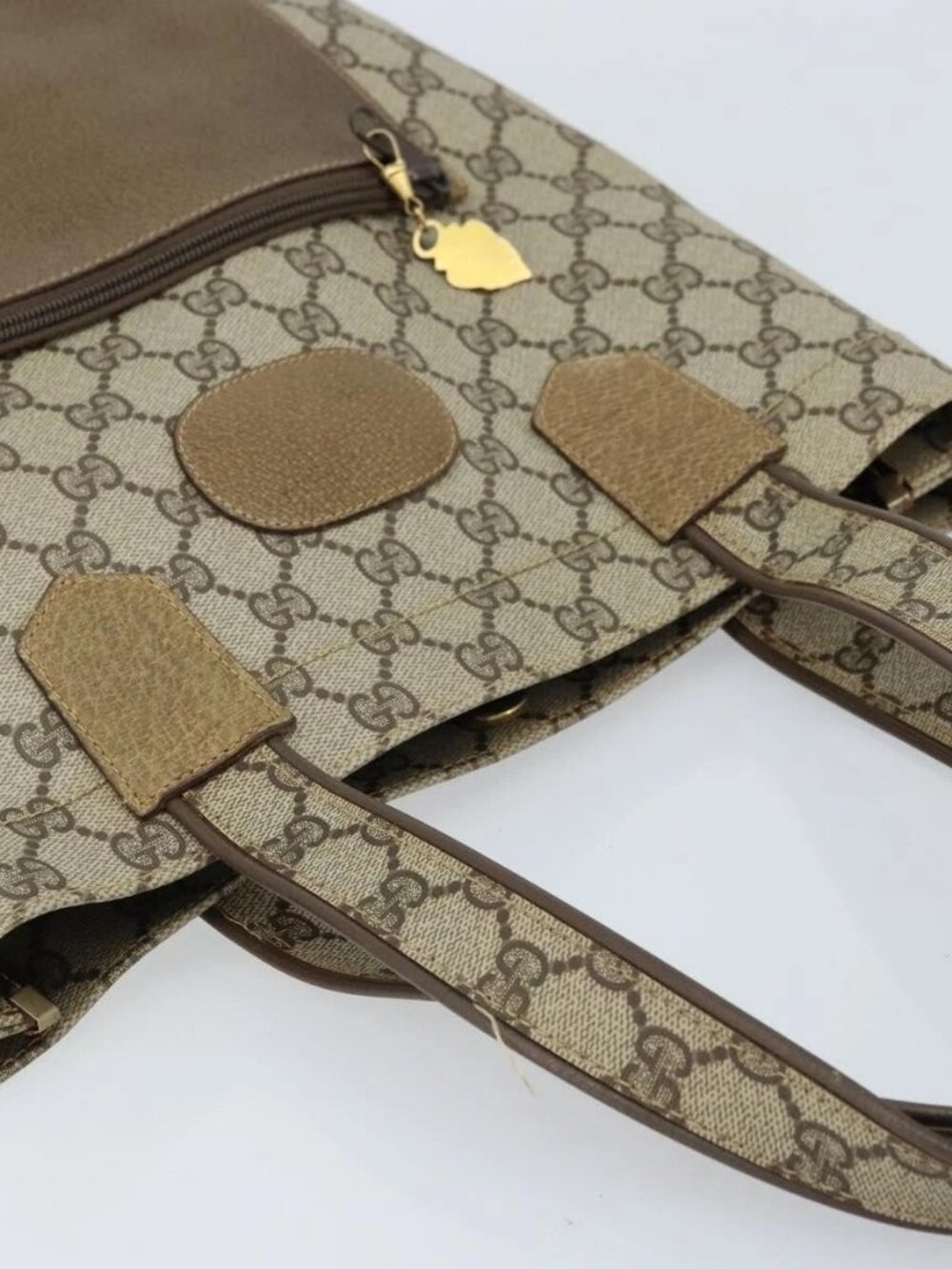 GUCCI GG Supreme Tote Bag PVC Beige Gold Auth gh1804 - Picture 6 of 15